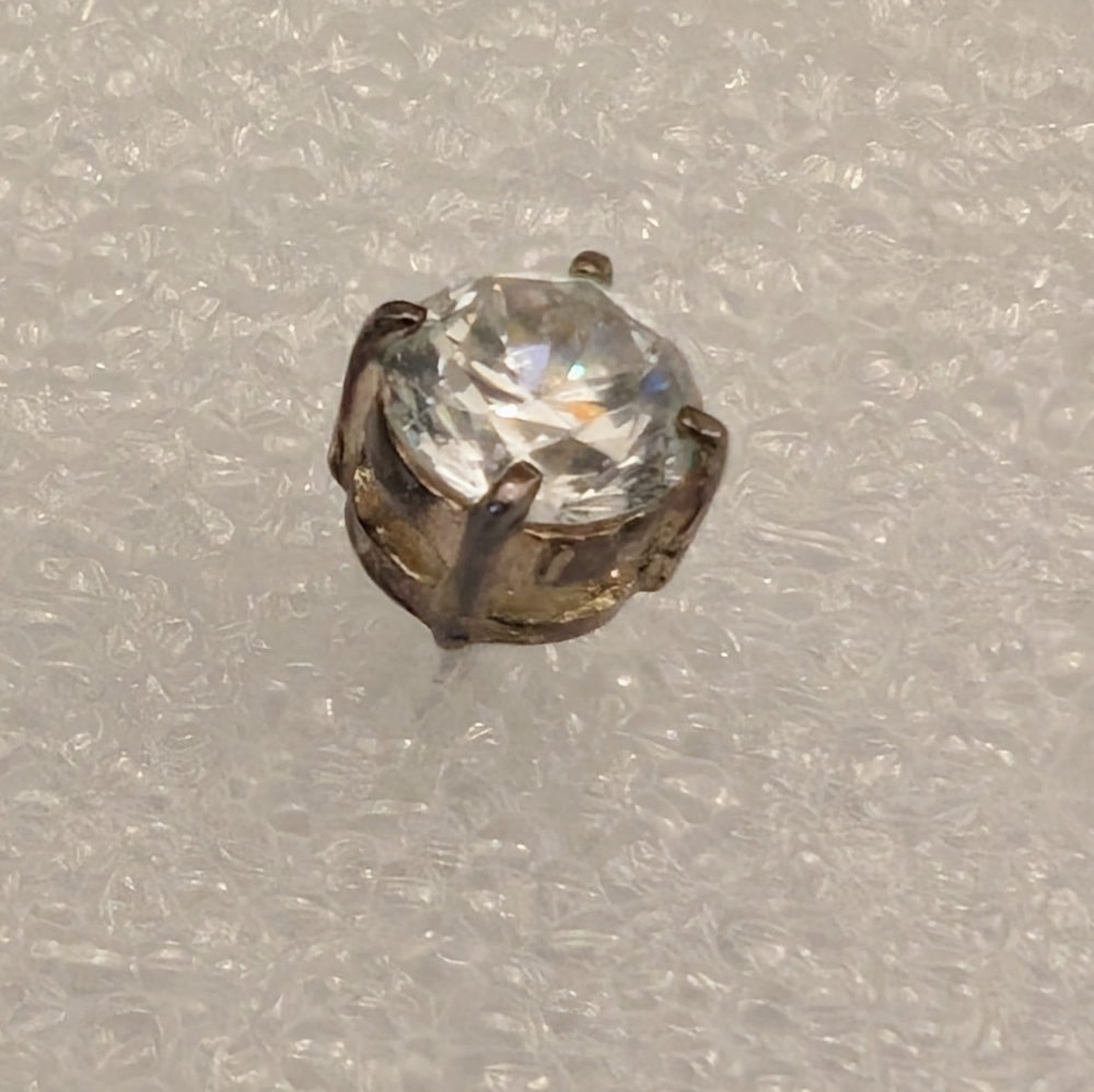 Single stud Stainless Steel Faux Diamond Stud Earring